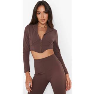 👉 Korte Korset Blazer, Chocolate