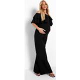 👉 Zwangerschap Jumpsuit Met Ruches En Open Schouders, Black