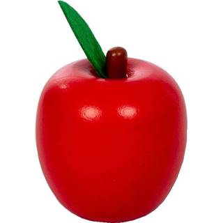 👉 Mamamemo speelgoed appel junior 6,5 cm hout rood/groen