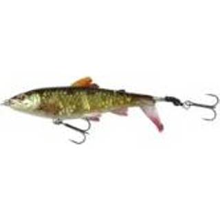 👉 Drijvend kunstaas groen roofvis hardbait bruin Savage Gear 3D SmashTail - F Rudd 10cm 17g 5706301619945