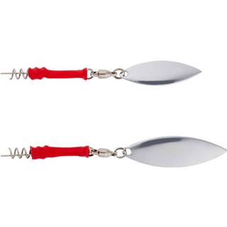 Roofvis m zilver loodkop spinnerblad rood Savage Gear Screwin Spin Teaser - Silver Red 3 Stuks 5706301722874