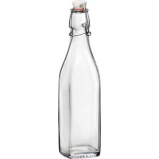 👉 Waterfles transparant One Size 2x Beugelflessen/weckflessen 500 ml vierkant - Weckflessen Beugelflessen Limonadeflessen Waterflessen Karaffen 8720276532617