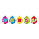 👉 Slinger One Size meerkleurig 21 Jaar verjaardag leeftijd versiering ballon slingers van 10 meter - Feestartikelen/Versieringen 8719538814288