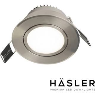 👉 Inbouwspot wit RVS Häsler Tordera Incl. Fase Aansnijding Dimbaar 8 cm 4 Watt Helder Set - 1 Spot 8719304929079
