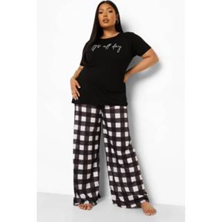 👉 Plus Gingham Pj'S All Day Pyjama Set, Black