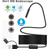👉 Mini camera Endoscope HD 1200P IP68 2M Hard Flexible Tube Mirco USB Type-C Borescope Video Inspection for Android Car