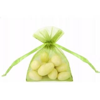 👉 Cadeauzak groene One Size groen 40x stuks mint organza cadeauzakjes 10 cm - Bedankt of uitdeel zakjes 8720276126816