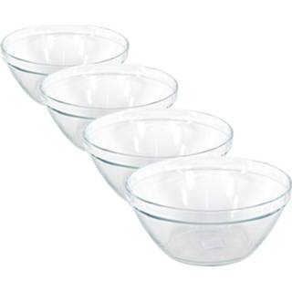 👉 Schaaltje glas 4x Glazen Keuken Schaaltjes/kommetjes Pompei 14 Cm/500 Ml - Schalen/kommen/mengkommen Van 8720276854924