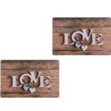 Placemat active bruine 1x Rechthoekige placemats I love you 29 x 44 cm