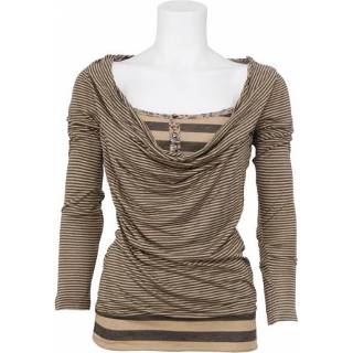 👉 Beige vrouwen Dept top - knitted Sesam Melange