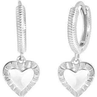 👉 Zilveren oorbellen hart One Size zilver lucardi zilverkleurig 8719802237218