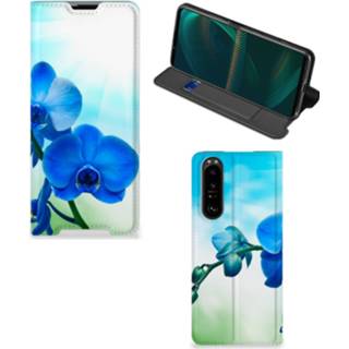 👉 Orchidee blauw Sony Xperia 5 III Smart Cover - Cadeau voor je Moeder 8720632911841