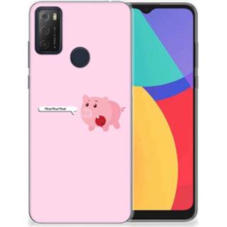👉 Bumper hoesje wit Alcatel 1S (2021) White Wood 8720632131546