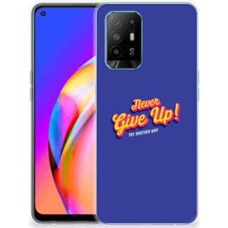 👉 Siliconen hoesje OPPO A94 5G | Reno5 Z met naam Never Give Up 8720632241764