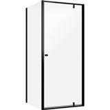 👉 Draai deur aluminium zwart mat Sealskin get wet Contour draaideur met zijwand 90x90 cm, 200 cm hoog, zwart, 6 mm helder veiligheidsglas CD180906195100 8719401726953