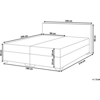 👉 Boxspring stof grijs 180 x 200 cm PRESIDENT 4260580931736