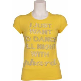 Geel katoen vrouwen handwas T-shirt m-m sachery day - Phard T-shirts