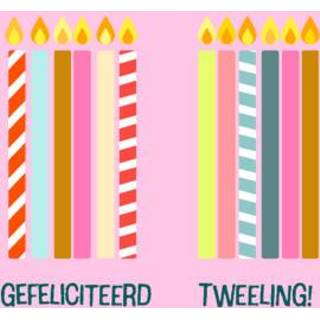 👉 Verjaardagskaart | Greetz Kaarsjes Tweeling