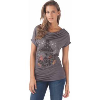 Kill J800 R181 997 - One shoulder - Met Jeans - T-shirts - Grijs Grijs elastan viscose vrouwen handwas effen Kill J800 R181 997 - One shoulder Met Jeans T-shirts