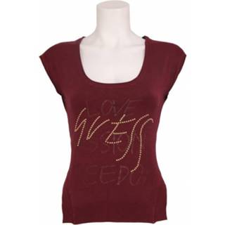 👉 Rood viscose elastan vrouwen handwas effen SS BN ANNABELLE SWTR - Guess T-shirts