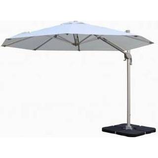 👉 Zweefparasol ecru male Easywind windbestendig Ø3,30m Belveo Luxe Vendavel 3700561801708