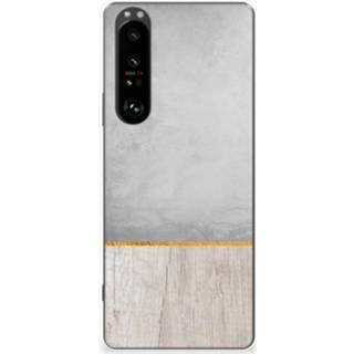 👉 Bumper hoesje Sony Xperia 1 III Wood Concrete 8720632521132
