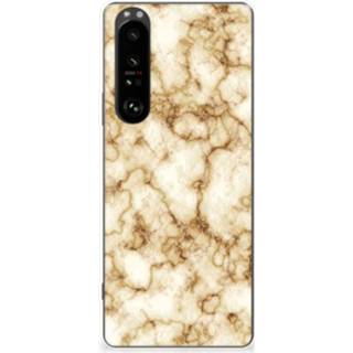 👉 Siliconen hoesje marmer goud Sony Xperia 1 III TPU 8720632281036