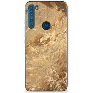 👉 Siliconen hoesje marmer Motorola Moto One Fusion TPU Creme 8720632711618