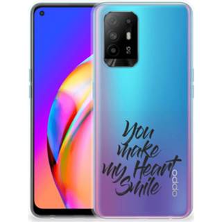 👉 Siliconen hoesje OPPO A94 5G | Reno5 Z met naam Heart Smile 8720632678782