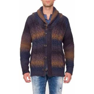 👉 Blauw wol acryl mannen handwas Knitted cardigan AM - Antony Morato Truien en vesten