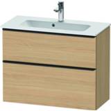 👉 Wastafel onderkast eiken spaanplaat Natuur Duravit D-Neo wastafelonderkast 81x62.5x37.2cm 2 lades Mat de436903030 4063382106346