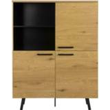 👉 Opbergkast naturel Eiken Melamine Bendt 'Zohra' 120 x 158cm 5713941154187