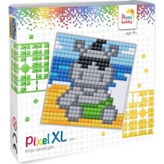 👉 XL GeenKleur Pixelhobby Nijlpaard 12x12 cm 8718468141006