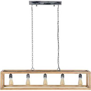 👉 Hanglamp bruin houten hout active 5L rechthoek frame
