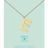 👉 Goudkleurig zilver One Size no color Heart to get LB146INE16G Ketting Big Initial letter E 8719214211769