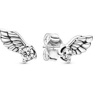 👉 Oorbel zilver One Size zilverkleurig Pandora 298501C01 Oorbellen Sparkling Angel Wing 5700302827576