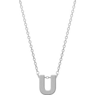 👉 Hanger staal vrouwen active zilverkleurig zilver CO88 Ketting met Letter U staal/zilverkleurig 42-47 cm 8CN-11020 8719497230891