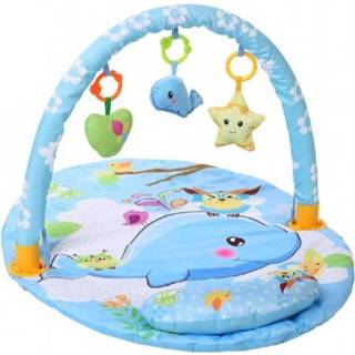👉 Baby speelkleed/babygym blauw met kussentje voor jongens - Babyspeelgoed - Speelkleden - Babygym - Blauw speelkleed met kussen en knuffeltjes