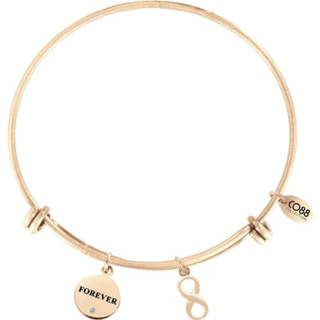 👉 Armband One Size no color CO88 8CB-13024 'Tekst-Infinity' staal/rosékleurig, all-size 8719497231188