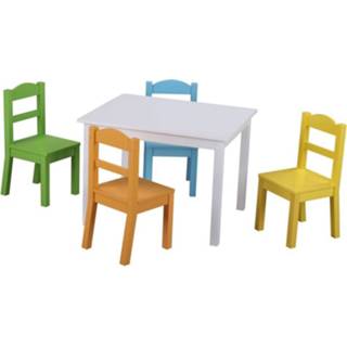 👉 One Size meerkleurig Wooden Toys Classic World Table & 4 Chairs 6940351748005