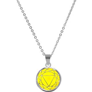 👉 CO88 Ketting Chakra Solar Plexus staal/glas geel 42-47 cm 8CN-26004