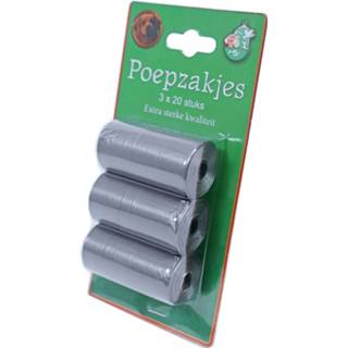 👉 Poepzakje grijs One Size GeenKleur Pak a 3 rol 20 poepzak 8712901065188