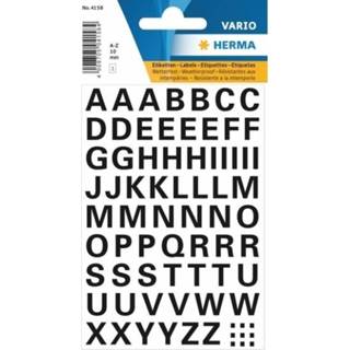 👉 Lettersticker zwart One Size Letters stickers 10mm 65x stuks per vel - A t/m Z stickervellen Hobby kantoor artikelen 8719538074668