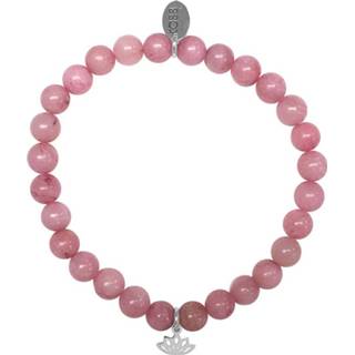 👉 Armband roze One Size no color CO88 Lotus Love en Fidelity staal/jade/roze, rek/all-size 8CB-17038 8719497230372