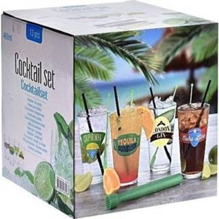 👉 Cocktailglas One Size transparant Cocktail drank set 13-delig - Cocktailglazen 8719538899490