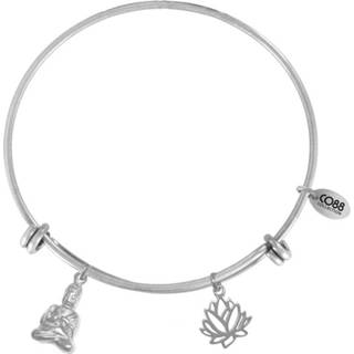 👉 Armband staal vrouwen active bangle CO88 Buddha/Lotusbloem staal, one-size 8CB-21006 8719323280977