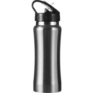 👉 Drinkfles zilver RVS Luxe Drinkfles/waterfles 600 Ml Van - Drinkflessen 8720276624671