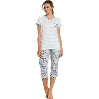 👉 Biologisch katoenen dames pyjama met korte mouwen 'stripes & spring waterflower garden'