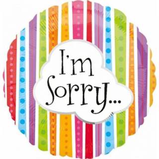 👉 Folie One Size meerkleurig ballon I'm sorry 45 cm 8718758980551