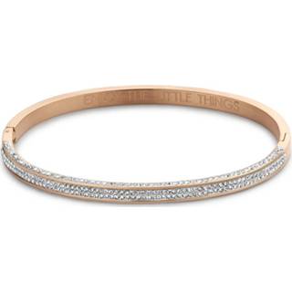 👉 Zirkonia One Size no color CO88 Collection Sparkle 8CB 90463 Stalen Bangle met - One-size (58 x 49 4 mm) Roségoudkleurig 8720088329306